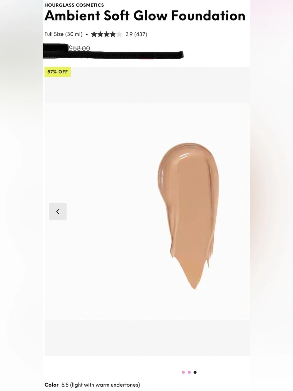 Hourglass Soft Glow Foundation in Shade 5.5 (Light with Warm Undertones) NEW!